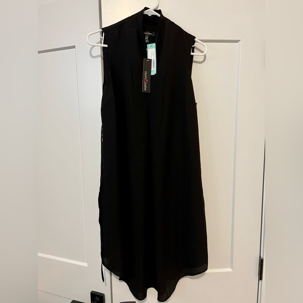 NWT - Stork & Babe Natalie Maternity Pleated Woven Dress